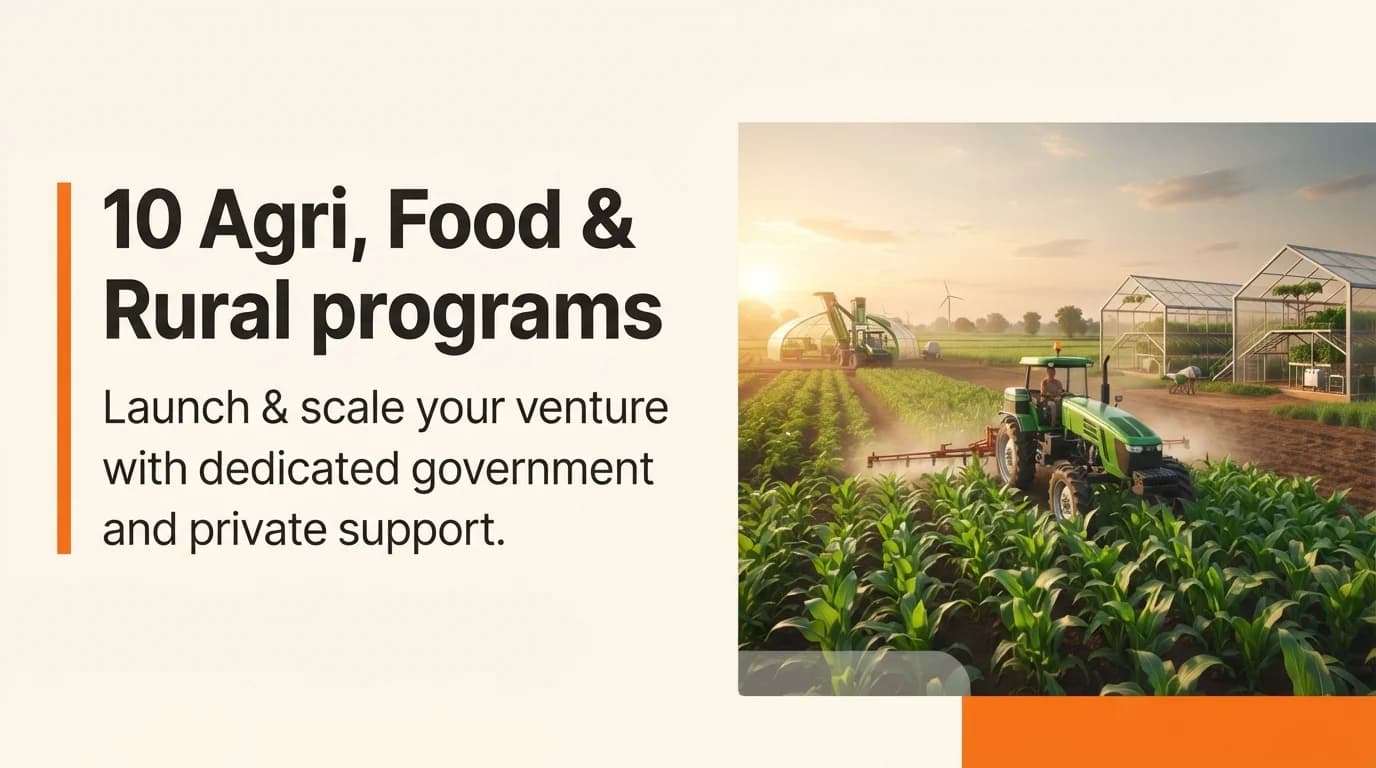 Agri, Food & Rural Startup Grants and Funding Programs in India — July 2026