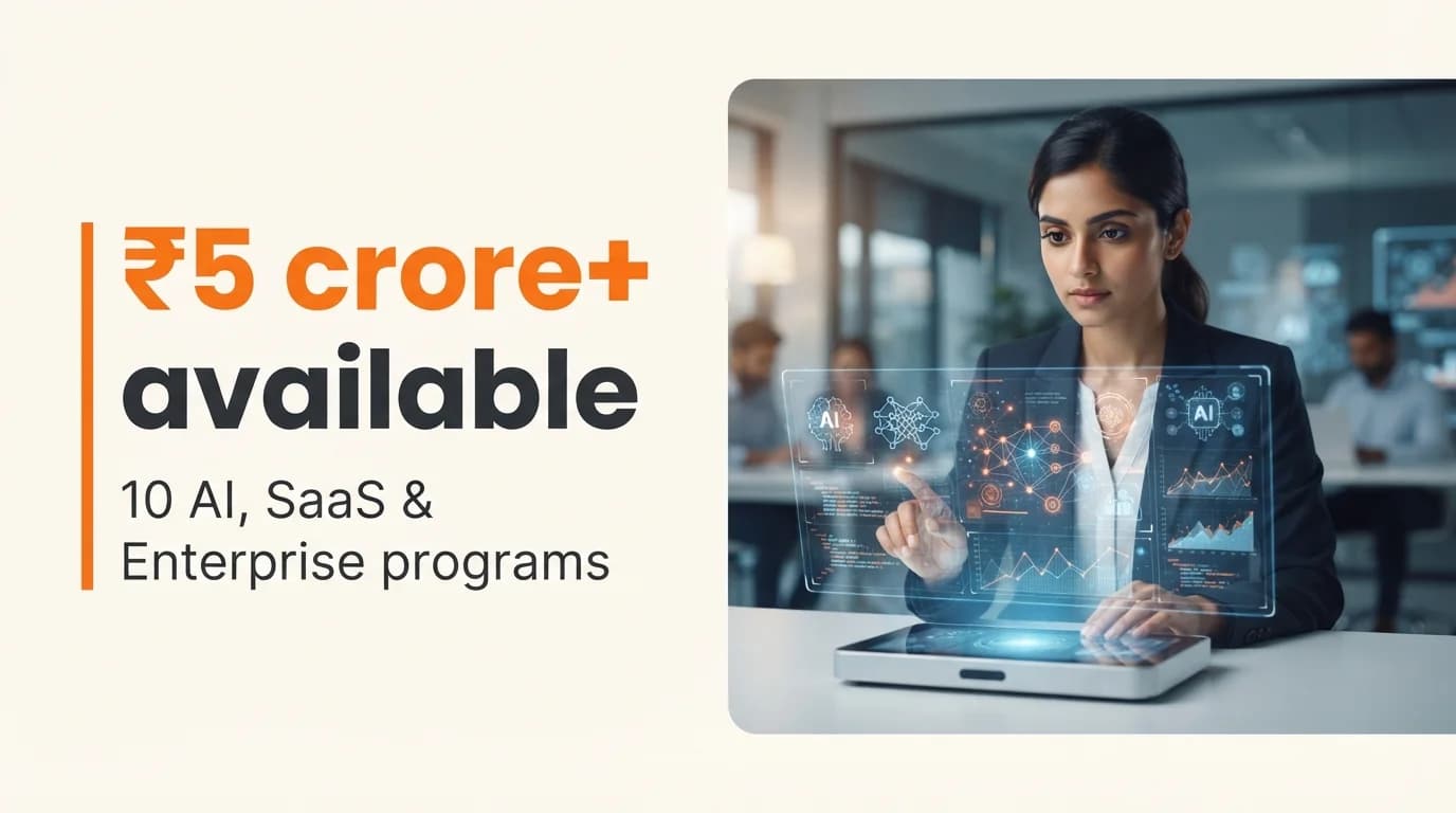 AI, SaaS & Enterprise Startup Grants and Funding Programs in India — July 2026