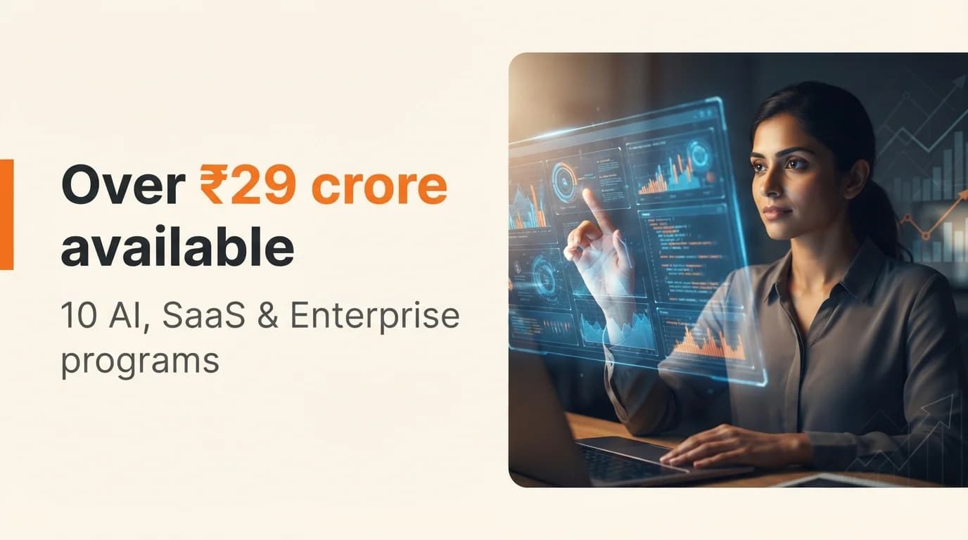AI, SaaS & Enterprise Startup Grants and Funding Programs in India — September 2026