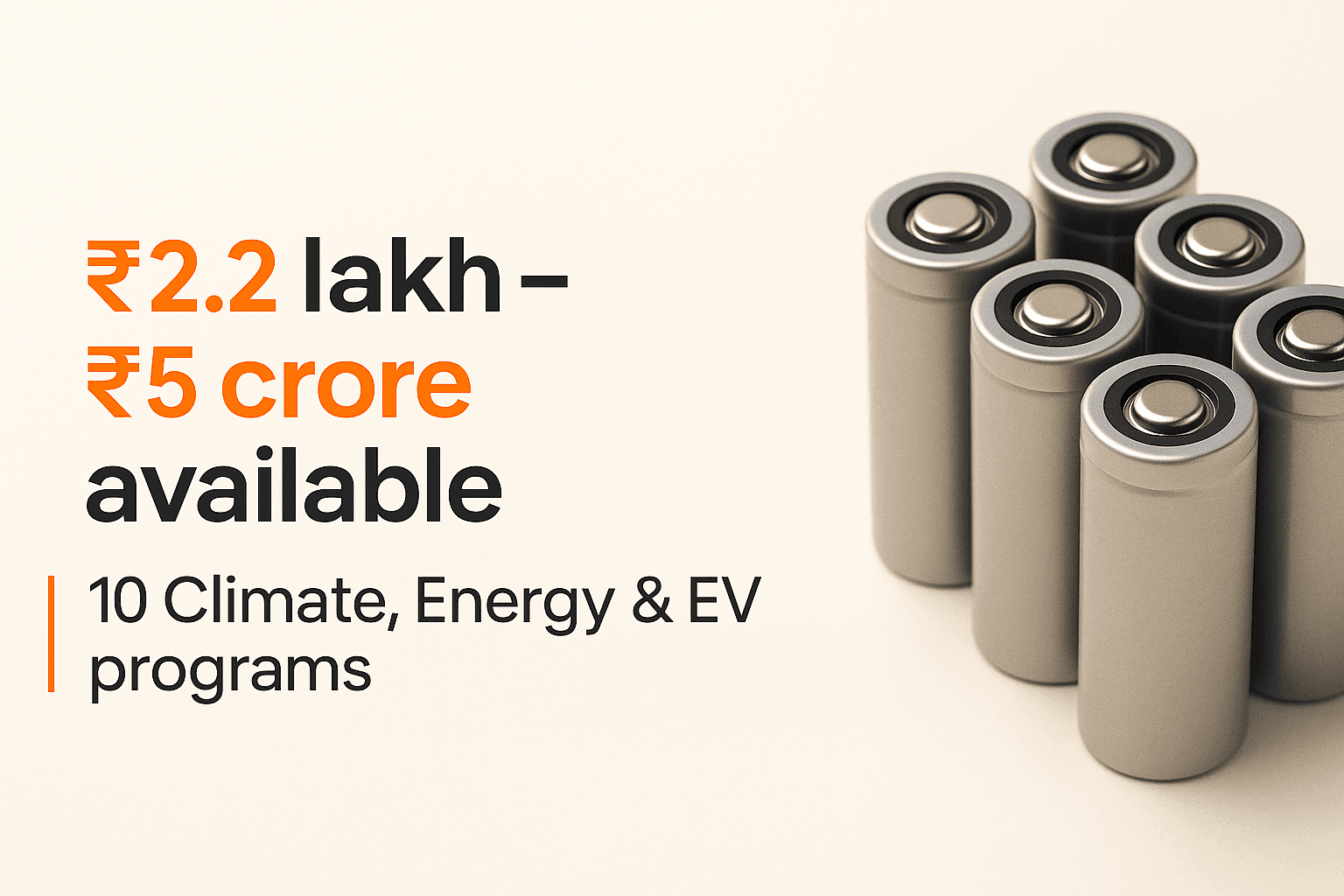 Climate, Energy & EV Startup Grants and Funding Programs in India — July 2026