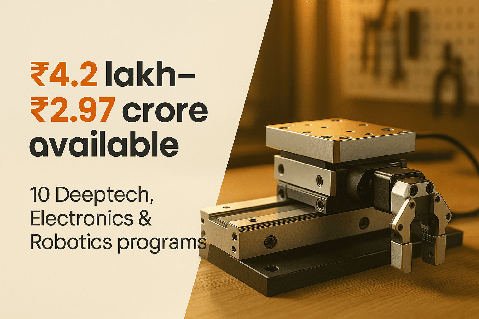 Deeptech, Electronics & Robotics Startup Grants and Funding Programs in India — July 2026