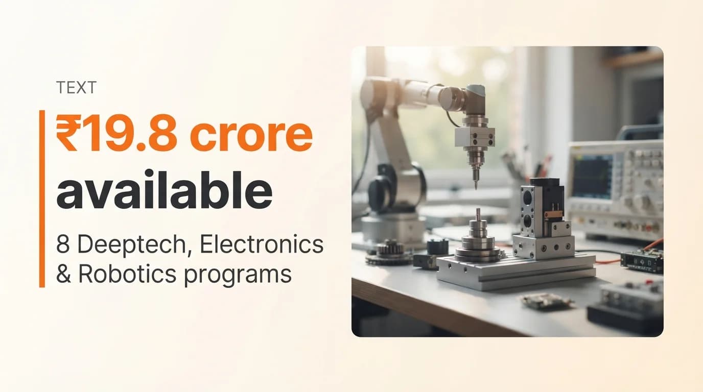 Deeptech, Electronics & Robotics Startup Grants and Funding Programs in India — September 2026